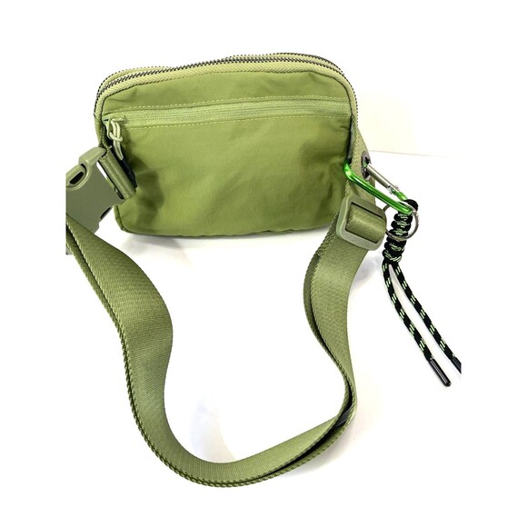 Green Double Zipper Belt Bag With carabiner - Picture 2 of 5